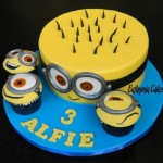 Bespoke Designer Celebration Cakes Minion cake with cupcakes