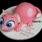 Bespoke Designer Celebration Cakes pink Cat 3D cake