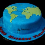 Bespoke Designer Celebration Cakes gluten free earth globe cake