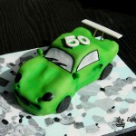 Bespoke Designer Celebration Cakes Sports Racing car green 50th birthday vanilla sponge cake