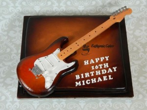 Recognition Bespoke Designer Celebration Cakes Guitar Chocolate Cake airbrushed 16th birthday
