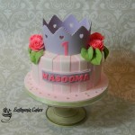 Bespoke Designer Celebration Cakes Vegetarian princess cake with crown and roses