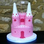 Bespoke Designer Celebration Cakes Pink Castle cake for 1st birthday
