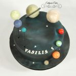 Bespoke Designer Celebration Cakes solar system cake for 5th birthday