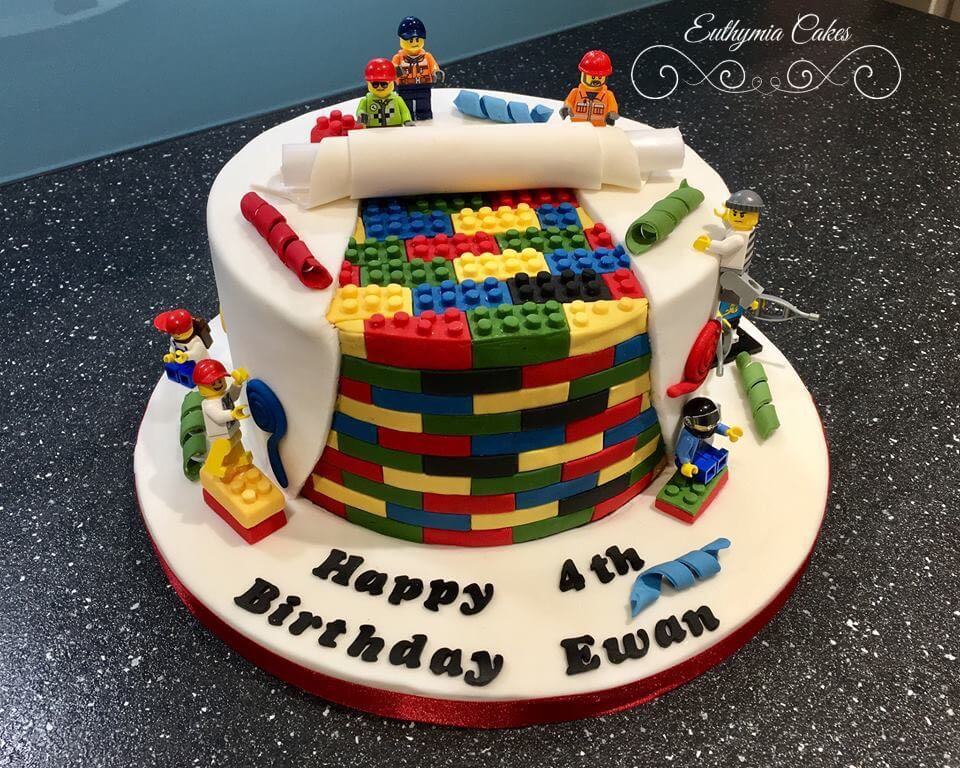 Hanslope Pre-school Christmas Fair Bespoke Designer Celebration Cakes Lego Building Site 4th birthday cake
