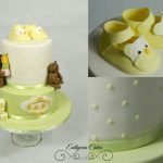 Bespoke Designer Celebration Cakes baby shower cake with edible baby shoes