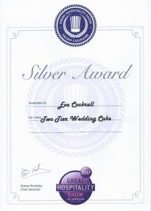 Recognition The Great Hospitality Show 2017 Silver Award two tier wedding cake