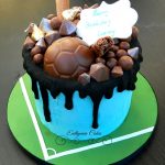 bespoke celebration cakes football drip cake