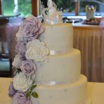 Luxury Wedding Cakes Eva Cockrell Cake Design Wedding cakes with sugar flwoers roses purple and white cake pistachio vanilla carrot
