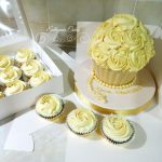 giant gold cupcake christening cake