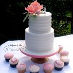 Luxury Wedding Cakes Eva Cockrell Cake Design Chicheley Hall and Supplier Wedding Showcase 22nd April 2018 Engagement cake white and peach salmon colour sugar flowers wedding cupcakes