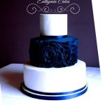 Luxury Wedding Cakes Eva Cockrell Cake Design Navy Blue three tier ruffled wedding cake Milton Keynes Northapton