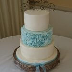 Luxury Wedding Cakes Eva Cockrell Cake Design Wedding cakes blue ruffles cake roses Milton Keynes Northampton Praha