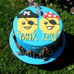 Pirate lego party celebration cake joint birthday party Euthymia Cakes Milton Keynes Northampton Hanslope
