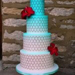Luxury Wedding Cakes Eva Cockrell Cake Design Turquoise Aqua Teal Ombre effect wedding Milton Keynes Northampton Hanslope