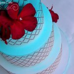 Luxury Wedding Cakes Eva Cockrell Cake Design Turquoise Aqua Teal Ombre effect Milton Keynes Northampton Hanslope