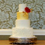 Luxury Wedding Cakes Eva Cockrell Cake Design Red and gold wedding cake Milton Keynes Northampton Hanslope