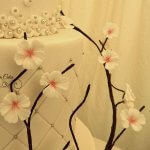 Luxury Wedding Cakes Eva Cockrell Cake Design Wedding cake with cherry blossoms pearls japanese asian weddings