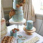 Luxury Wedding Cakes Eva Cockrell Cake Design Dessert table dusky blue vintage wedding cake