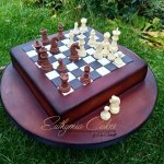 Chess board lover cake