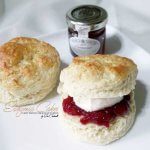 Dessert table Scones with British Strawberry Jam and Clotted Cream