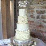 Luxury Wedding Cakes Eva Cockrell Cake Design 4 tier textured butter cream wedding cake with edible pearls