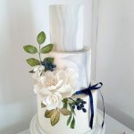 Luxury Wedding Cakes Eva Cockrell Cake Design Grey marble Navy Blue wedding cake