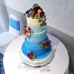 Luxury Wedding Cakes Eva Cockrell Cake Design Ombré blue wedding butter cream cake