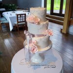 Luxury Wedding Cakes Eva Cockrell Cake Design White wedding cake with edible lace and sugar flowers Milton Keynes London