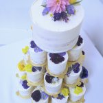 Luxury Wedding Cakes Eva Cockrell Cake Design Tower of mini cakes semi naked with edible flowers