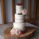 Luxury Wedding Cakes Eva Cockrell Cake Design Semi naked cake with fresh flowers and berries