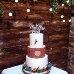Luxury Wedding Cakes Eva Cockrell Cake Design Tinkerbell silhouette wedding cake with wild flowers