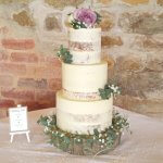 Luxury Wedding Cakes Eva Cockrell Cake Design Semi naked wedding cake with gypsophilla and roses