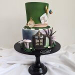 Luxury Wedding Cakes Eva Cockrell Cake Design Personalised Alice in Wonderland wedding cake with Top hat by Eva Cockrell Cake Design