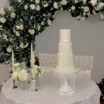 Lace wedding cake at Brampton Grange Northamptonshire, styling by Tie the Knot Northampton